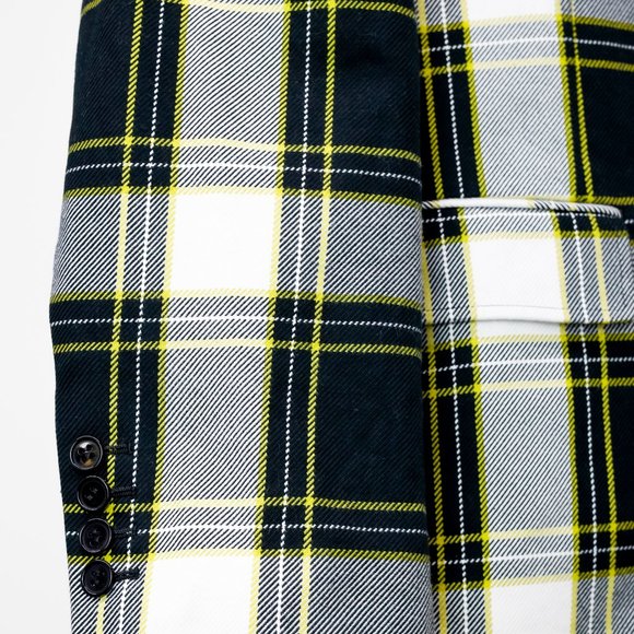 John Lawrence Sullivan Black and White Plaid Jacket - Picture 6 of 11